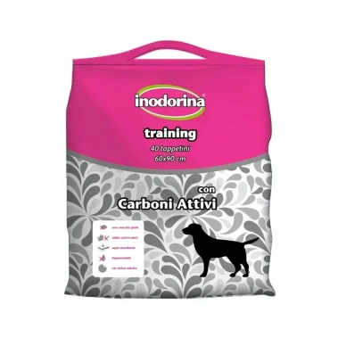 Пелюшки для собак Inodorina Tappetino Carboni з активованим вугіллям, 40 шт, 60x90 см (250.0070.002) - цена, характеристики, отзывы, рассрочка, фото 1