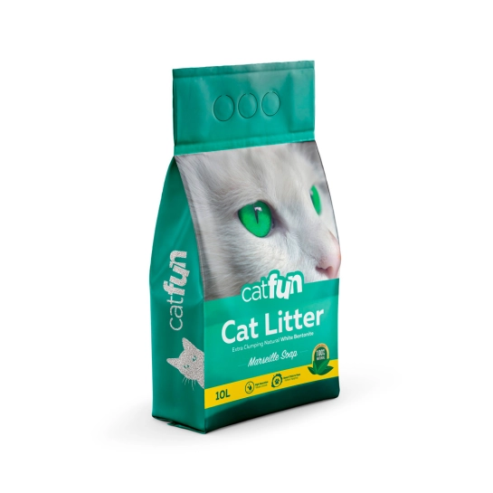 Наполнитель Catfun бентонитовый для кошачьих туалетов, с ароматом марсельского мыла, 10 л (23.5KDK.00145)