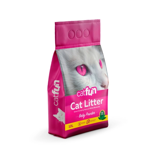 Наполнитель Catfun бентонитовый для кошачьих туалетов, с ароматом детской присыпки, 10 л (23.5KDK.00144)