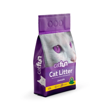 Наповнювач Catfun бентонітовий для котячих туалетів, з ароматом лаванди, 10 л (23.5KDK.00146) - цена, характеристики, отзывы, рассрочка, фото 1
