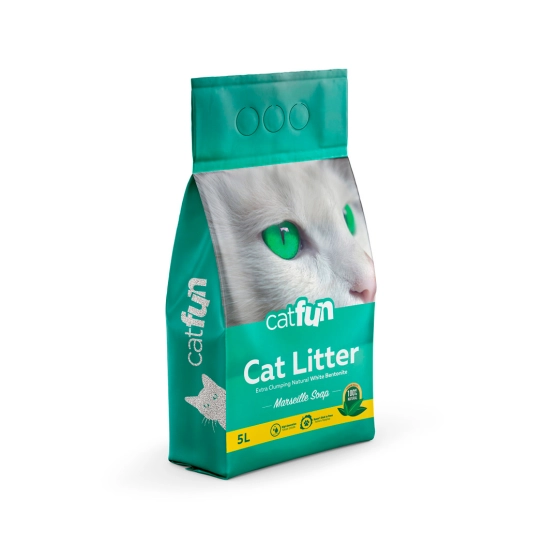 Наповнювач Catfun бентонітовий для котячих туалетів, з ароматом марсельського мила, 5 л (23.5KDK.00140)
