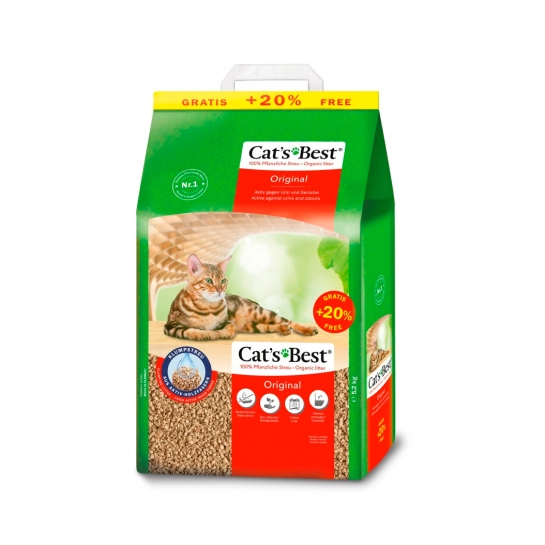Наполнитель Cat’s Best Original древесный для кошачьего туалета, 10 + 2 л (JRS319116/1163)