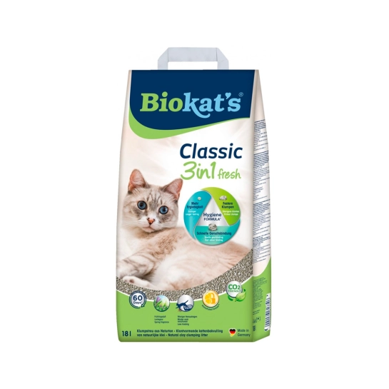 Наполнитель Biokats Classic Fresh 3in1 бентонитовый для кошачьего туалета, 18 л (G-613796)