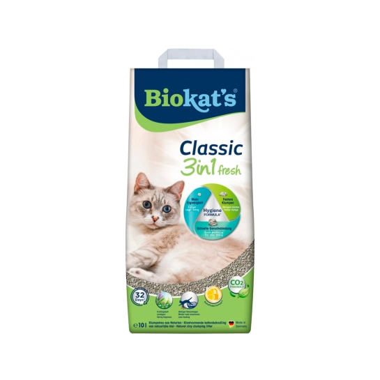 Наполнитель Biokats Classic Fresh 3in1 бентонитовый для кошачьего туалета, 10 л (G-613314/614212)