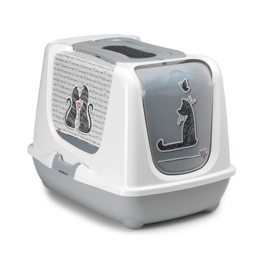 Закритий туалет Moderna Trendy Cat Cats in Love для котів, світло-сірий (C245026CL) - цена, характеристики, отзывы, рассрочка, фото 1