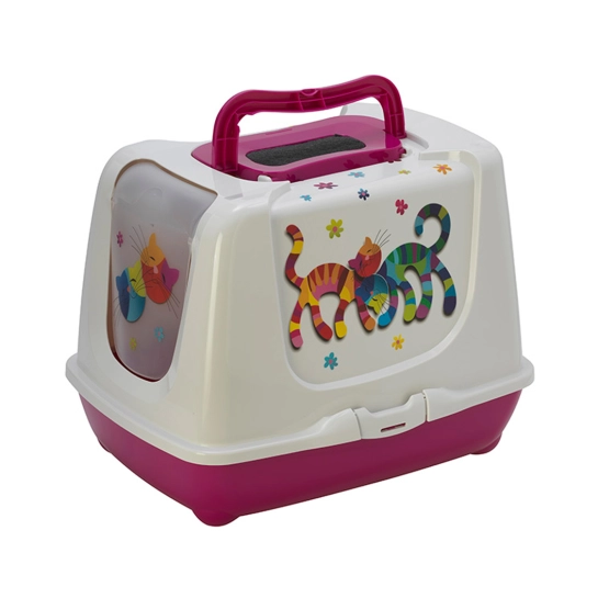 Закритий туалет Moderna Trendy Cat Friends Forever для котів, яскраво-рожевий (C245328FF)