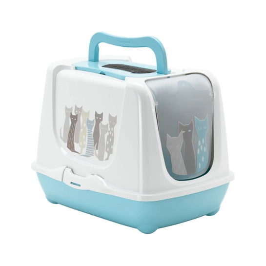 Закрытый туалет Moderna Trendy Cat Maasai для котов, голубой (C245363BE)