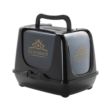 Закритий туалет Moderna Trendy Cat Luxurious для котів, чорний, 50х39х39 см (C235015AA) - цена, характеристики, отзывы, рассрочка, фото 1