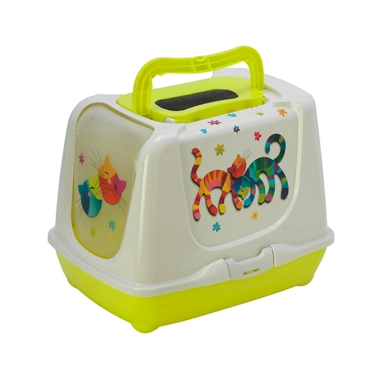 Закритий туалет Moderna Trendy Cat Friends Forever для котів, лимонний, 50х39х37 см (C235329FF) - цена, характеристики, отзывы, рассрочка, фото 1