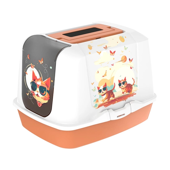 Закрытый туалет Moderna Trendy Cat Indy&Louise для котов, карамель, 50х39х37 см (BJ60439IL)