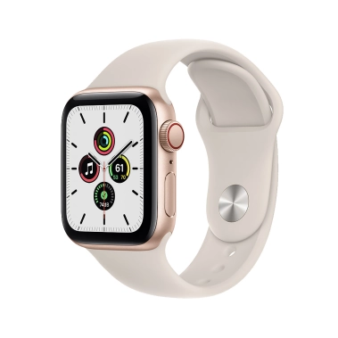 Б/У Смарт-часы Apple Watch SE + LTE 40mm Gold Aluminum Case with Starlight Sport Band (Идеальное) - цена, характеристики, отзывы, рассрочка, фото 1