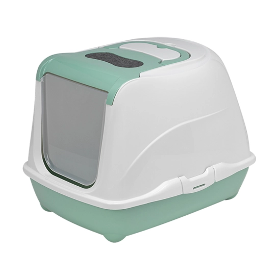 Закрытый туалет Moderna Flip Cat Jumbo для кошек, светло-зелёный, 58х45х42 см (C240378)