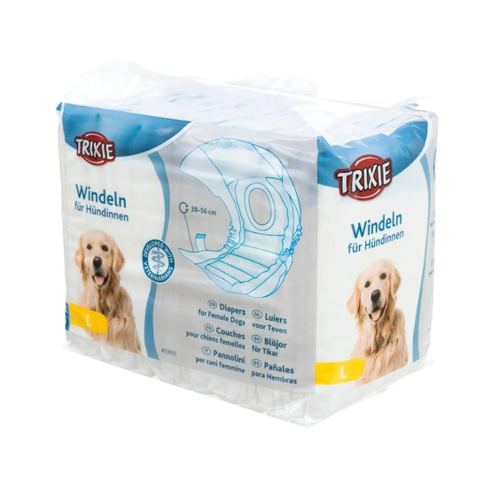 Підгузки Trixie для собак, поліестер, розмір L, 38-56 см, 12 шт (23635)