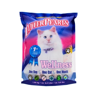 Наповнювач Litter Pearls Wellness кварцовий силікагелевий, для туалетів котів, 3.4 л (10704) - цена, характеристики, отзывы, рассрочка, фото 1