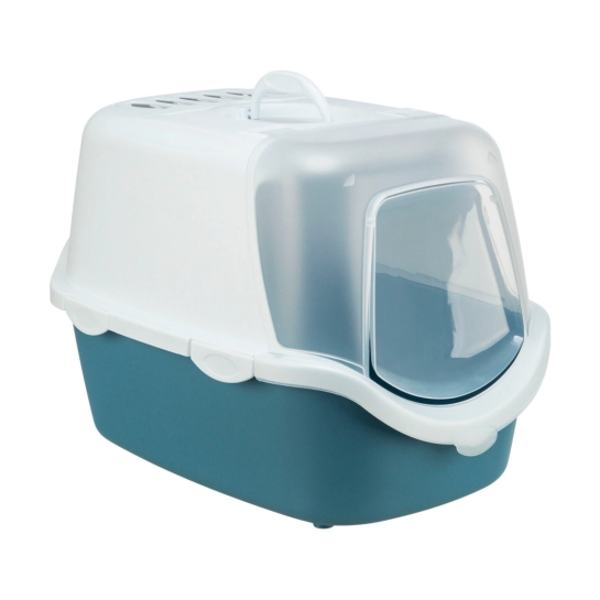 Закрытый туалет Trixie Vico, с полупрозрачным верхом, голубой/белый, 40×40×56 см (40341)