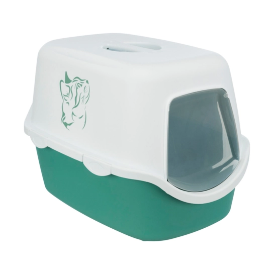 Закритий туалет Trixie Vico для кішок, пластиковий, зелений/білий, 40×40×56 см (40279)
