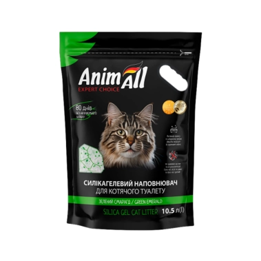 Наполнитель AnimAll силикагелевый, зелёный изумруд, для кошачьего туалета, 10.5 л (39868) - цена, характеристики, отзывы, рассрочка, фото 1