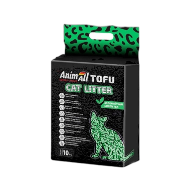 Наполнитель AnimAll Tofu зелёный чай, для кошачьего туалета, 10 л (158200) - цена, характеристики, отзывы, рассрочка, фото 1