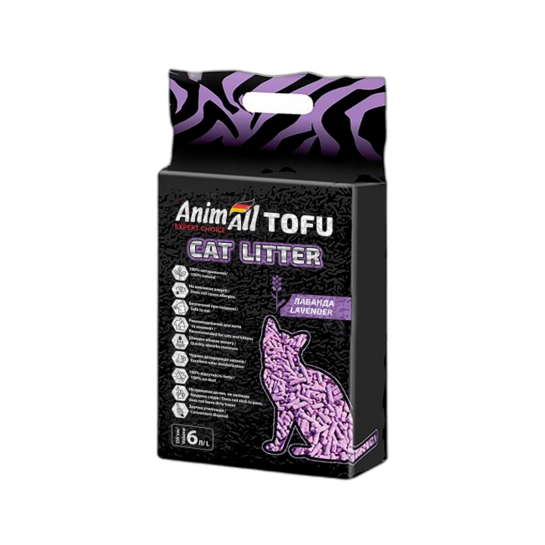 Наполнитель AnimAll Tofu лаванда, для кошачьего туалета, 6 л (67003)