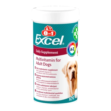 Вітаміни 8in1 Excel Multi Vitamin Adult для дорослих собак, мультивітамін, 70 шт (661821) - цена, характеристики, отзывы, рассрочка, фото 1