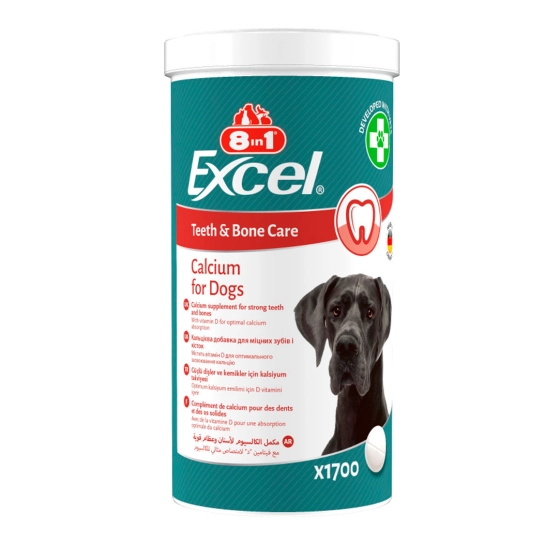 Витамины 8in1 Excel Calcium для щенков и взрослых собак, для зубов и костей, кальций, 1700 шт (661832)