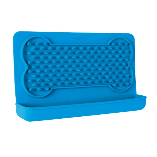 Коврик DEXAS силиконовый для лакомств и вылизывания, горизонтальный, голубой (PW8502194)
