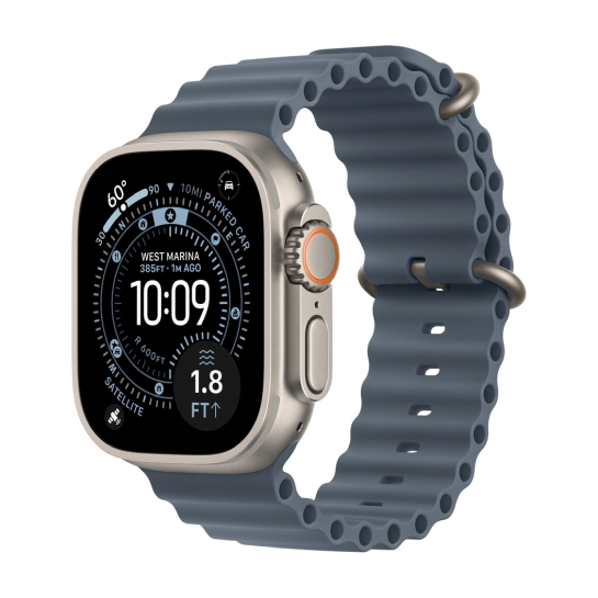 Смарт-годинник Apple Watch Ultra 3 GPS + Cellular 49mm Natural Titanium Case with Anchor Blue Ocean Band - ціна, характеристики, відгуки, розстрочка, фото 1