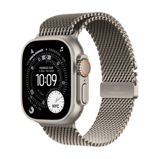 Смарт-часы Apple Watch Ultra 3 GPS + Cellular 49mm Natural Titanium Case with Natural Titanium Milanese Loop - Medium - цена, характеристики, отзывы, рассрочка, фото 1
