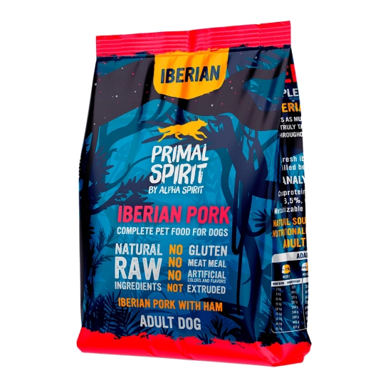 Сухий корм Primal Spirit Iberian Ham повнораційний, для собак, зі свининою та шинкою, 1 кг (IBERD010300814)