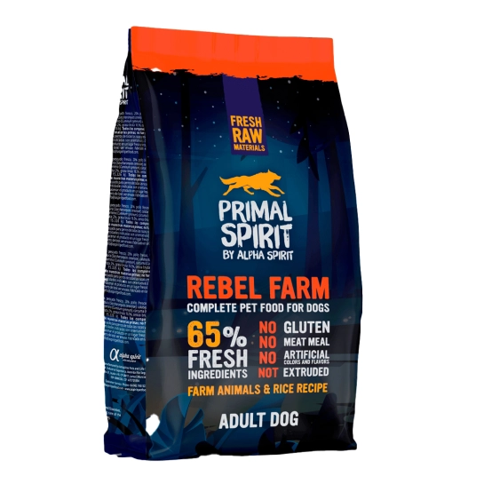 Сухой корм Primal Spirit Rebel Farm полнорационный, для собак, с курицей и рыбой, 1 кг (PRIM0301)