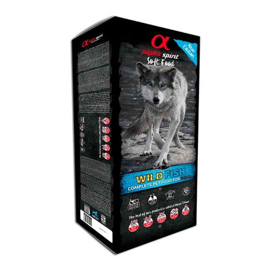 Полувлажный корм Alpha Spirit Semi-moist Wild Fish полнорационный, для собак, с рыбой, 9 кг (45x200 г) (as3002209)
