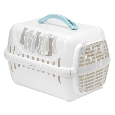 Переноска Moderna Trendy Runner Maasai, для кошек, с пластиковой дверцей, серо-белая, 50.1x32x34.5 см (T150027BE) - цена, характеристики, отзывы, рассрочка, фото 1