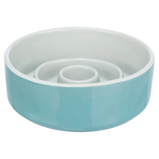 Миска Trixie Повільне годування для собак, кераміка, 17 см, 900 мл (сіра/блакитна) (24521)
