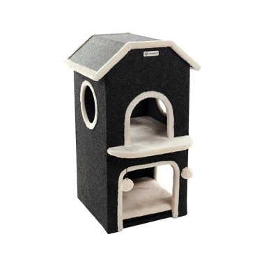 Домик для кошек Flamingo Nordic Villa, черно-белый (560334) - цена, характеристики, отзывы, рассрочка, фото 1