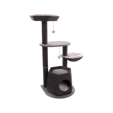 Игровой комплекс-когтеточка Flamingo Scratching Tree Berliot, для кошек, черный (561380) - цена, характеристики, отзывы, рассрочка, фото 1