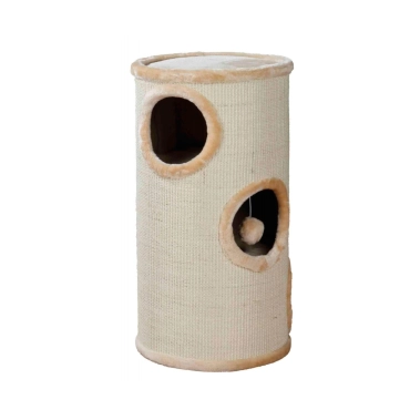 Когтеточка Trixie Samuel для кошек с домиком и игрушкой на верёвке, сизаль/плюш, бежевая, 36×70 см (4330) - цена, характеристики, отзывы, рассрочка, фото 1