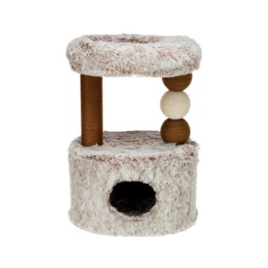 Когтеточка-домик Trixie Harvey для кошек, джут/плюш, бело-коричневая, 54×40×73 см (44537) - цена, характеристики, отзывы, рассрочка, фото 1
