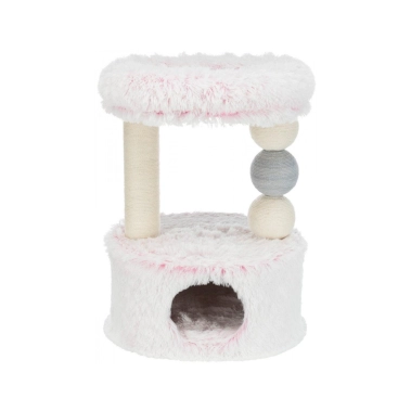 Когтеточка-домик Trixie Harvey для кошек, джут/плюш, бело-розовая, 54×40×73 см (44539) - цена, характеристики, отзывы, рассрочка, фото 1