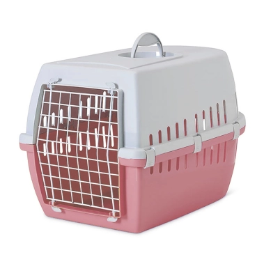 Переноска Savic Trotter 3 для собак і кішок, світло-сіра/рожева, 60.5×40.5×39 см (3262_0LAR) - цена, характеристики, отзывы, рассрочка, фото 1