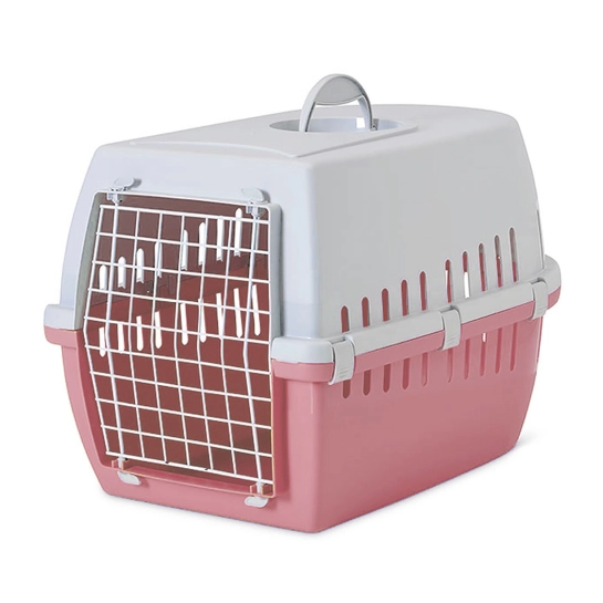 Переноска Savic Trotter 3 для собак и кошек, светло-серая/розовая, 60.5×40.5×39 см (3262_0LAR)