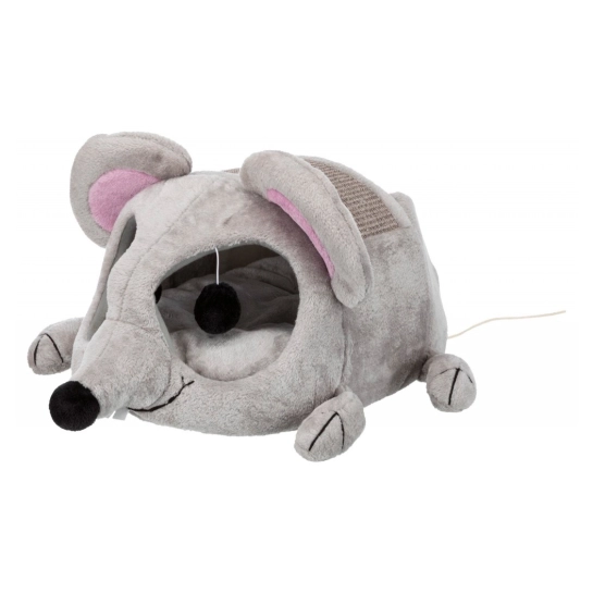 Домик Trixie Lukas для кошек, с когтеточкой, серый, 35×33×65 см (36290)