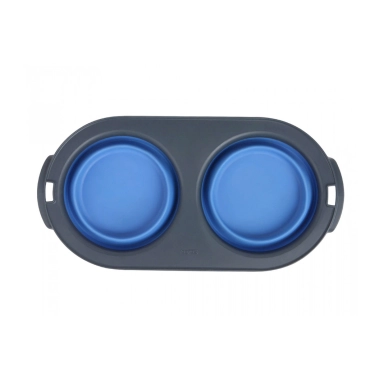 Складна миска DEXAS Pet Feeder подвійна велика 1200 мл Синя (dx30660) - цена, характеристики, отзывы, рассрочка, фото 1