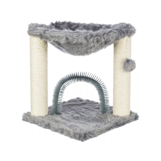 Когтеточка-комплекс Trixie Baza для кошек, с игрушкой, сизаль/плюш, серая, 41×41×50 см (44548)