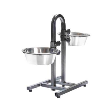 Миска Trixie для собак, подвійна, на регульованій підставці-дузі, металева, 2×2.8 л/24 см, h-43 см (2497) - цена, характеристики, отзывы, рассрочка, фото 1