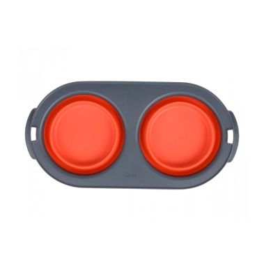 Складная миска DEXAS Pet Feeder двойная средняя 600 мл Красная (dx30655) - цена, характеристики, отзывы, рассрочка, фото 1