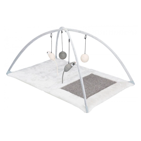 Коврик Trixie развлекательный комплекс с когтеточкой, для кошек, сизаль/плюш, 60×33×42 см (43114)