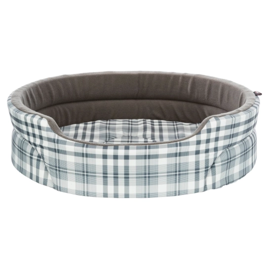 Лежак Trixie Lucky, для собак, в клетку, с пенопластовой подкладкой, серый, хлопок/флис, 55×45 см (37022)