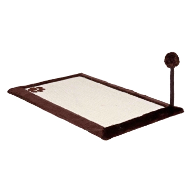 Когтеточка-коврик Trixie, для кошек, с мячиком на пружине, сизаль/плюш, коричневый, 70×45 см (4323) - цена, характеристики, отзывы, рассрочка, фото 1