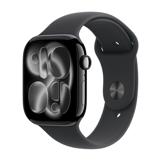 Смарт-годинник Apple Watch Series 11 GPS 46mm Aluminium Jet Black Case with Black Sport Band - S/M - ціна, характеристики, відгуки, розстрочка, фото 1
