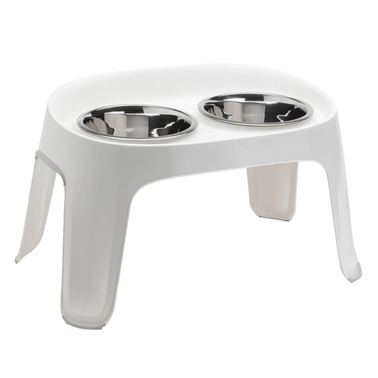 Столик з мисками Moderna Skybar для собак, білий, 29x48x20 см (AK50)